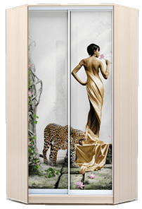 Шкаф 2200х1103, ХИТ У-22-4-77-03, Девушка с леопардом, дуб млечный в Вологде