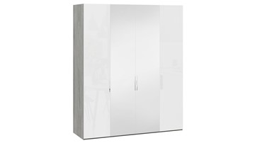 Шкаф для одежды Эмбер СМ-348.07.013 (Дуб Гамильтон/Белый глянец) в Вологде