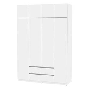 Шкаф 4-дверный Malta light H302 + Антресоль HA4 (Белый) в Вологде