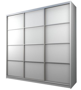 Шкаф 3-х дверный MAX МШ-25-6-24/2-111, Профиль Серебро/Цвет Белый в Вологде