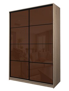 Шкаф 2-х дверный MAX МШ-27-6-16-22, Профиль Черный/Цвет Дуб сонома/Oraclal шоколад в Вологде