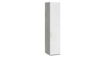 Шкаф для белья Эмбер СМ-348.07.001 (Дуб Гамильтон/Белый глянец) в Вологде