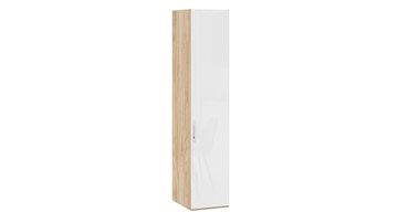 Шкаф для белья Эмбер СМ-348.07.001 (Яблоня Беллуно/Белый глянец) в Вологде