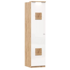 Шкаф одностворчатый с декор. накладками Фиджи 659.225, белый в Вологде