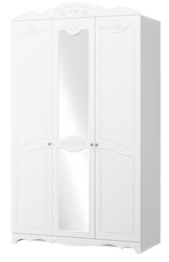 Шкаф трехдверный в спальню Лотос ШР-3 (Белый) 1 зеркало в Вологде