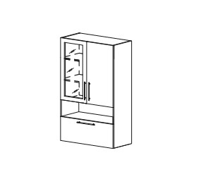 Шкаф кухонный Марибель Мыло, настенный хозяйственный двухдверный 1520*800*350, ШНХ 800*1520 в Вологде