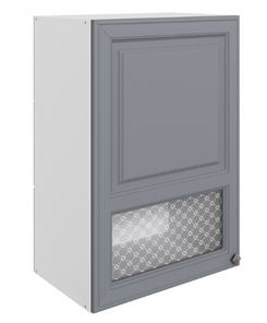 Шкаф настенный Мишель L500 H720 (1 дв. окош.) эмаль (белый/серый) в Вологде