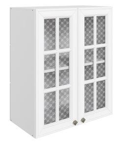 Кухонный навесной шкаф Мишель L600 H720 (2 дв. реш.) эмаль (белый/белый) в Вологде