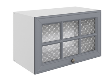 Кухонный навесной шкаф Мишель L600 Н360 (1 дв. реш.) эмаль (белый/серый) в Вологде