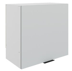 Шкаф навесной Стоун L600 Н566 (1 дв. гл.) (белый/лайт грей софттач) в Вологде