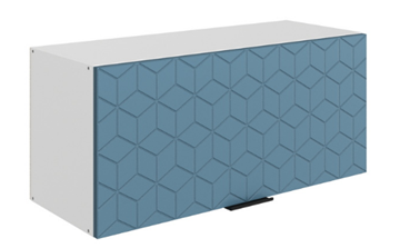 Навесной шкаф Стоун L800 Н360 (1 дв. гл.) с фрезировкой (белый/изумруд софттач) в Вологде