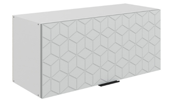 Кухонный шкаф Стоун L800 Н360 (1 дв. гл.) с фрезировкой (белый/лайт грей софттач) в Вологде