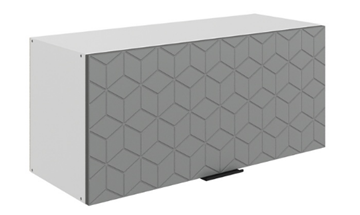 Настенный шкаф Стоун L800 Н360 (1 дв. гл.) с фрезировкой (белый/оникс софттач) в Вологде