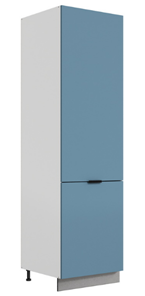 Шкаф-пенал Стоун L600 под холодильник (2 дв.гл.) (белый/изумруд софттач) в Вологде