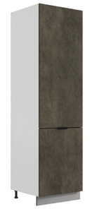 Шкаф-пенал Стоун L600 под холодильник (2 дв.гл.) (белый/камень темно-серый) в Вологде