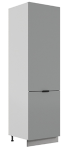 Шкаф-пенал Стоун L600 под холодильник (2 дв.гл.) (белый/оникс софттач) в Вологде