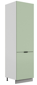 Шкаф-пенал Стоун L600 под холодильник (2 дв.гл.) (белый/полынь софттач) в Вологде