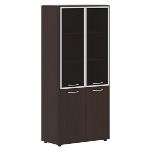 Шкаф комбинированный с дверьми в алюминиевой рамке DIONI Венге DHC 85.7  (850х430х1930) в Вологде