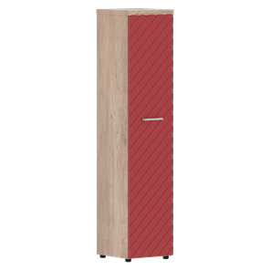 Стеллаж с дверью TORR LUX TLHC 42.1 колонка с глухой дверью и топом 435х452х1958 Дуб Каньон/ Красный в Вологде
