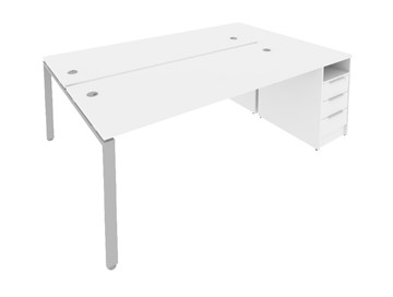 Офисный стол на металлокаркасе Б.РС-СТП-2.4 Белый/Серый в Вологде