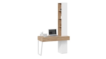 Стол с ящиками со шкафом комбинированным Порто СМ-393.15.012 (Белый жемчуг/Яблоня беллуно/Белый софт) в Вологде