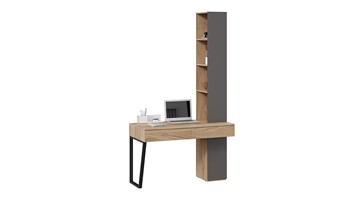 Компьютерный стол со шкафом комбинированным Порто СМ-393.15.012 (Яблоня Беллуно/Графит софт) в Вологде