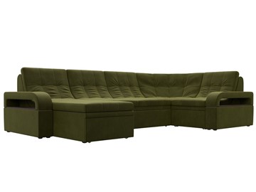 П-образный диван Лига-035, Зеленый (Микровельвет) в Вологде