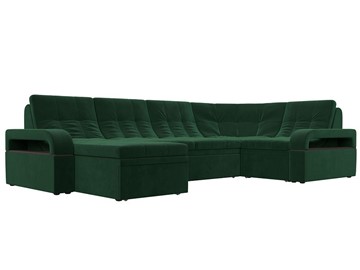 П-образный диван Лига-035, Зеленый (велюр) в Вологде