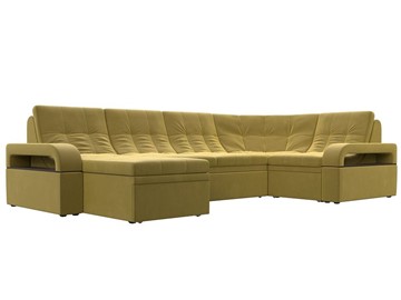 П-образный диван Лига-035, Желтый (Микровельвет) в Вологде