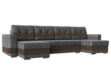 П-образный диван Честер, Серый/коричневый (рогожка) в Вологде