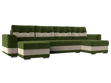 П-образный диван Честер, Зеленый/бежевый (вельвет) в Вологде