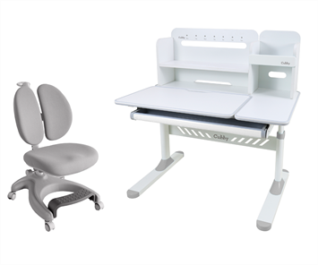 Комплект парта + кресло Nerine Grey +  Solerte Grey + чехол для кресла в подарок! в Вологде