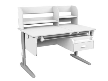 Детский стол-трансформер Дэми Lp/70-45 (СУТ.62 PRO) + Tumba 8 с лотком белый/серый/белый в Вологде