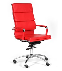 Кресло компьютерное CHAIRMAN 750 экокожа красная в Вологде