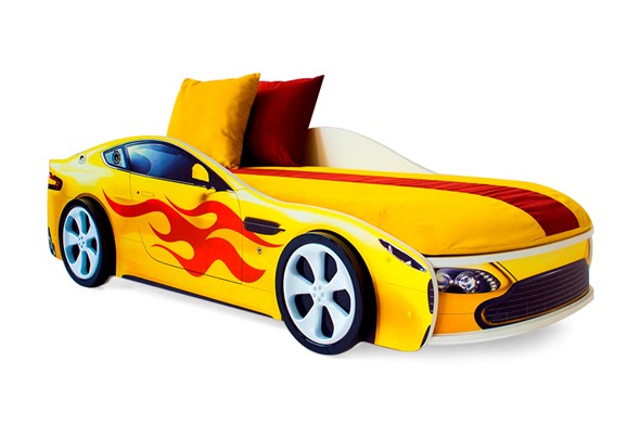 Кровать-машина детская Бондимобиль желтый в Вологде - изображение