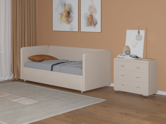 Кровать с подъемным механизмом Siesta, 90х200, флок бентлей айвори в Вологде - изображение