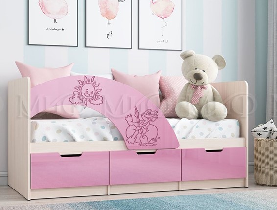 Детская кровать Юниор-3, Розовый металлик в Вологде - изображение