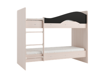 Детская  двухъярусная кровать Мая с 2 ящиками на щитах, корпус Млечный дуб, фасад Венге в Вологде - предосмотр 3