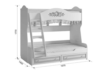 Детская 2-х ярусная кровать Алиса (1974х1404х1765) в Вологде - предосмотр 4