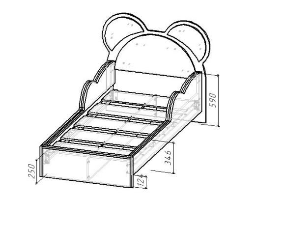 Детская кровать Джерси КР-001 Мишка в Вологде - изображение 1