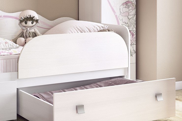 Кровать детская Фэнтези с ящиками, белый рамух в Вологде - изображение 2