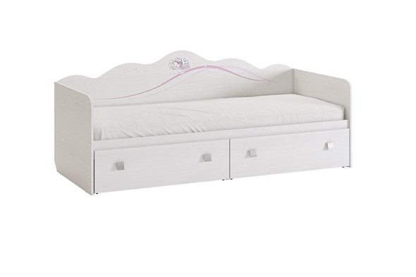 Кровать детская Фэнтези с ящиками, белый рамух в Вологде - изображение