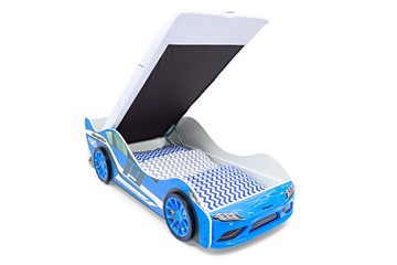 Детская кровать-машина с подъемным механизмом Супра синяя в Вологде - предосмотр 4