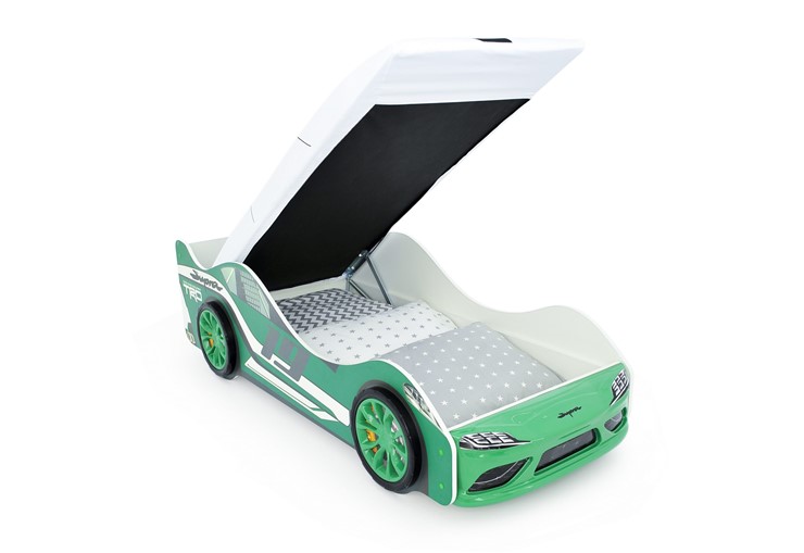 Кровать-машина детская с подъемным механизмом Супра зеленая в Вологде - изображение 4