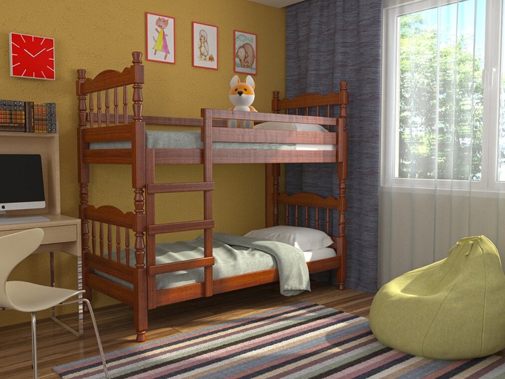 Детская кровать Соня двухъярусная (Орех) в Вологде - изображение 1