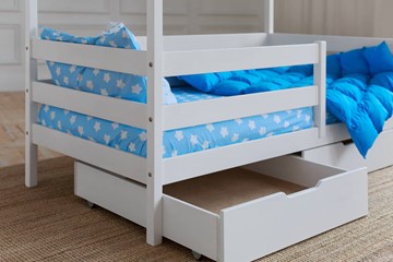 Детская двухъярусная кровать без крыши с ящиками, цвет белый в Вологде - предосмотр 3