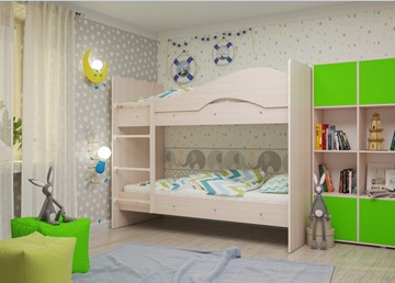 Детская 2-этажная кровать Мая на щитах, цвет Млечный дуб в Вологде - предосмотр 1