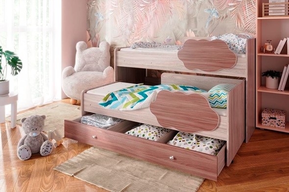 Двухъярусная детская кровать Соник 1.6 с ящиком, Ясень Шимо в Вологде - изображение