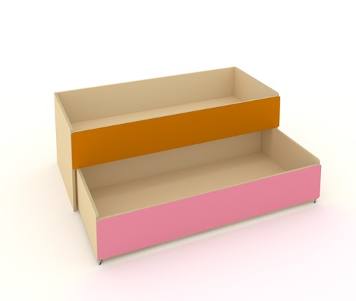 Кровать для детей 2-х уровневая КД-2, Беж + Оранжевый + Розовый в Вологде - изображение