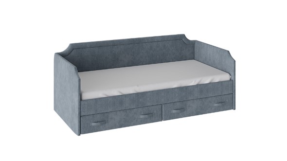 Кровать подростковая Кантри Тип 1, ТД-308.12.02 (Замша синяя) в Вологде - изображение